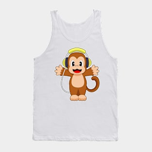 Monkey Musician Headphone Music Tank Top